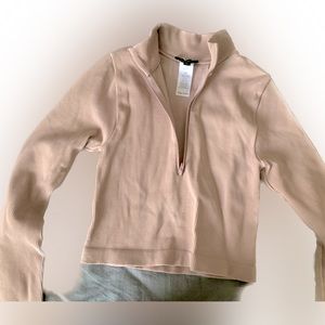 Pale pink Ribbed zip up from Dynamite